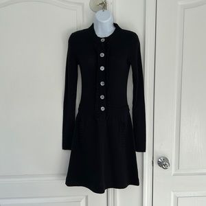 Laundry black wool sweater dress with POCKETS!
